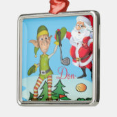 kerstornament Santa Golf Metalen Ornament (Links)
