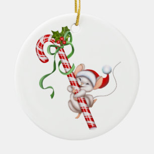 Kerstornament-Santa Muis Keramisch Ornament
