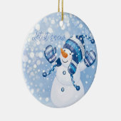 Kerstornament Sneeuwman Keramisch Ornament (Rechts)