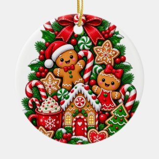 Kerstornament van peperkoek keramisch ornament