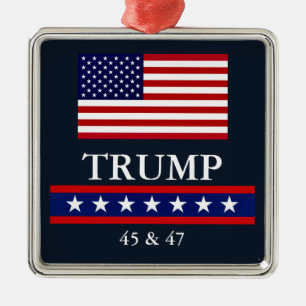 KERSTORNAMENT VAN PRESIDENT DONALD TRUMP METALEN ORNAMENT