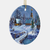 Kerstornament-Winterscène Keramisch Ornament (Rechts)