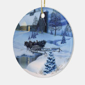 Kerstornament Winterse Landschap Keramisch Ornament (Links)