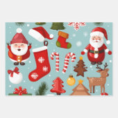 Kerstornamenten, Candy Cane Rood Groen Gift Inpakpapier Vel (Voorkant)