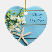 Kerstornamenten met strandthema Hart Zeester Keramisch Ornament (Achterkant)