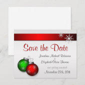 Kerstornamenten Trouw Save the Date Kaart (Voorkant / Achterkant)