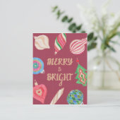 Kerstornamenten vrolijk & fel Kerst  Briefkaart (Staand voorkant)