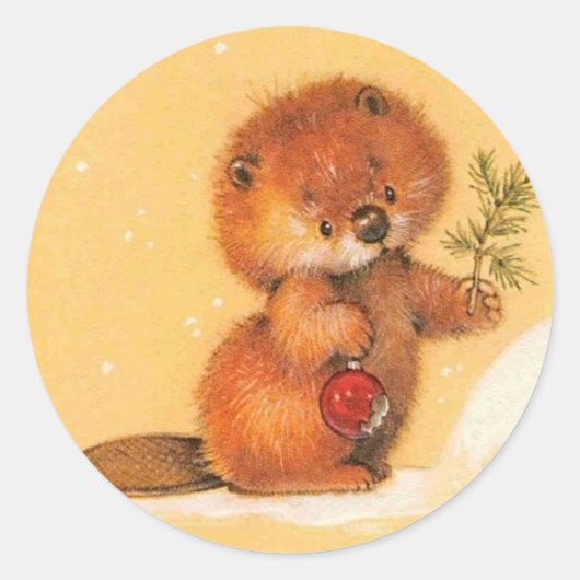 kerstotter ronde sticker (Voorkant)