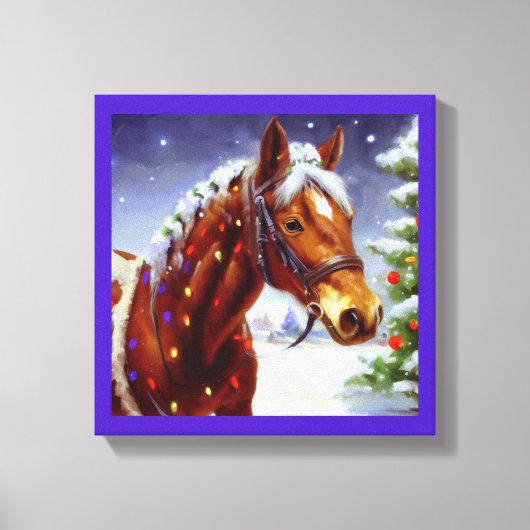 Kerstpaard 3 canvas afdruk (Voorkant)