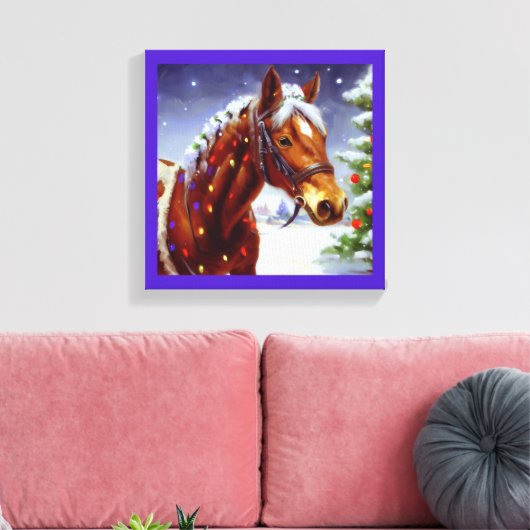 Kerstpaard 3 canvas afdruk (Insitu (Woonkamer))