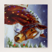 Kerstpaard (3) legpuzzel (Horizontaal)