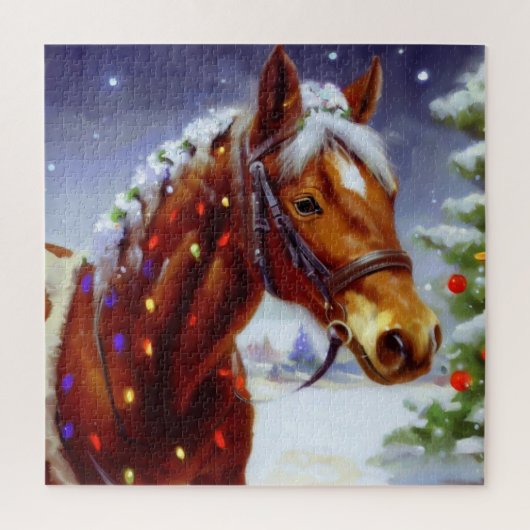 Kerstpaard (3) legpuzzel (Verticaal)