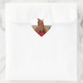 kerstpaard hart sticker (Tas)