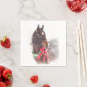 Kerstpaard in de sneeuw servetten (Insitu)