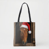 Kerstpaard in stalvenster draagtas (Voorkant)