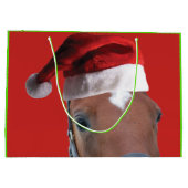 kerstpaard met Pet van de kerstman Groot Cadeauzakje (Achterkant)