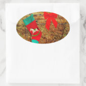 kerstpaard ovale sticker (Tas)