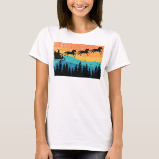 Kerstpaard Riding Santa Vintage 70s 80s Kerstmis T-shirt