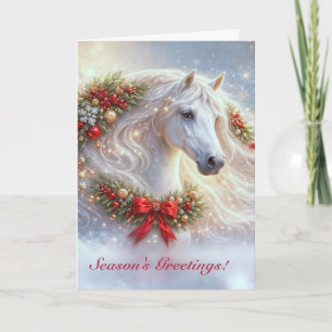 Kerstpaard Seizoengroeten Fantasie Mooie Feestdagen Kaart