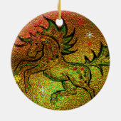 kerstpaard - sierbloem keramisch ornament (Achterkant)