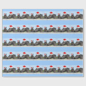 kerstpaarden cadeaupapier (Vlak)