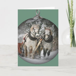 kerstpaarden feestdagen kaart