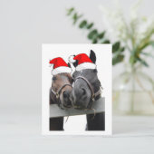 kerstpaarden feestdagenkaart (Staand voorkant)