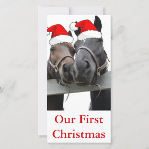 kerstpaarden feestdagenkaart