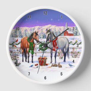 Kerstpaarden in sneeuw