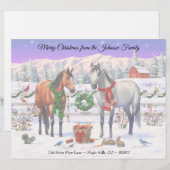 Kerstpaarden in sneeuw briefhoofd (Voorkant / Achterkant)