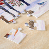 Kerstpaarden in sneeuw legpuzzel (Zijkant)