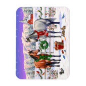 Kerstpaarden in sneeuw magneet (Verticaal)