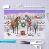 Kerstpaarden in sneeuw tissuepapier (Craft)