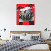 kerstpaarden met kerstcadeautjes Petten Canvas Afdruk (Insitu (Slaapkamer))