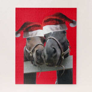 kerstpaarden met kerstcadeautjes Petten Legpuzzel