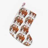 Kerstpaarden Western Cowboy Santa Hat Boerderij Kleine Kerstsok (Voorkant (Hangend))