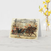 Kerstpaarden wintervakantie kaart (Gele Bloem)