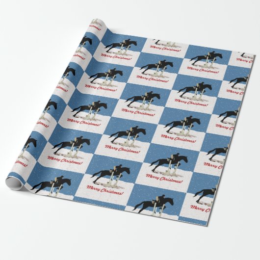 Kerstpaardenpaard Jumper Cadeaupapier (Uitgerold)