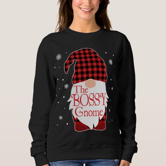 KerstPajama Familie Gift Bossy Gnome Buffalo P Trui (Voorkant)