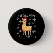KerstPajama Llama Ronde Button 5,7 Cm (Voorkant)