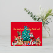 Kerstpak van honden onder het briefkaart (Staand Voorkant)