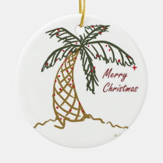 kerstpalm keramisch ornament