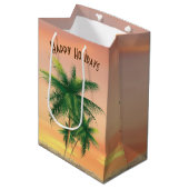 Kerstpalmbomen in zand medium cadeauzakje (Voorkant Gekanteld)