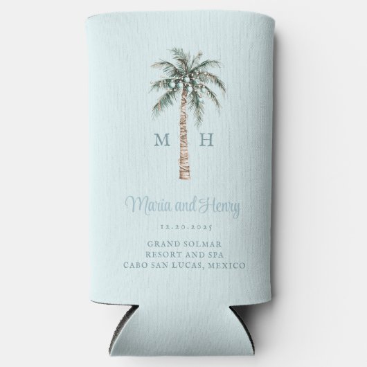 kerstpalmboom | Beach Wedding Monogram (Voorkant)