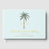 kerstpalmboom | Beach Wedding Monogram Gastenboek (Voorkant)