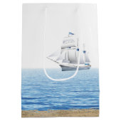 Kerstpalmboom in zand medium cadeauzakje (Achterkant)