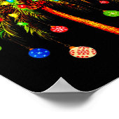 Kerstpalmboom licht Hawaïaanse tropische Kerstmis Poster (Hoek)