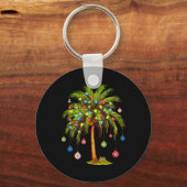 Kerstpalmboom licht Hawaïaanse tropische Kerstmis Sleutelhanger (Voorkant)