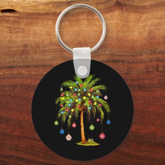 Kerstpalmboom licht Hawaïaanse tropische Kerstmis Sleutelhanger (Voorkant)