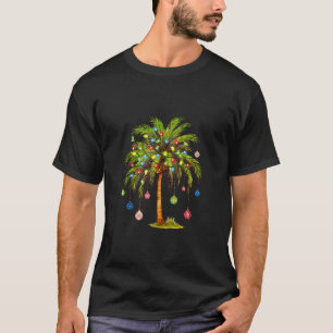 Kerstpalmboom Licht Hawaïaanse tropische Kerstmis  T-shirt
